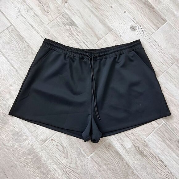 NEW Good American Drawstring Scuba Highwaist Shorts In Black Size 5XL - Picture 2 of 14